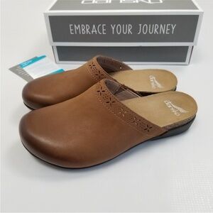 Dansko Robbie Burnished Nubuck Leather Mules Slip On Shoes 38 7.5-8 NIB